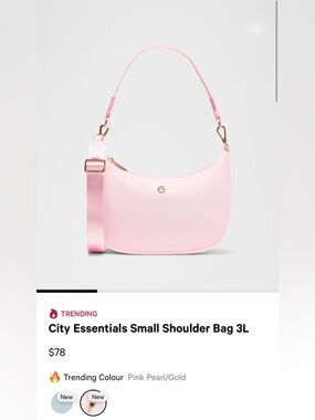 Brand New! Lululemon Essentials Small Shoulder Bag 3L - Pink Pearl/Gold